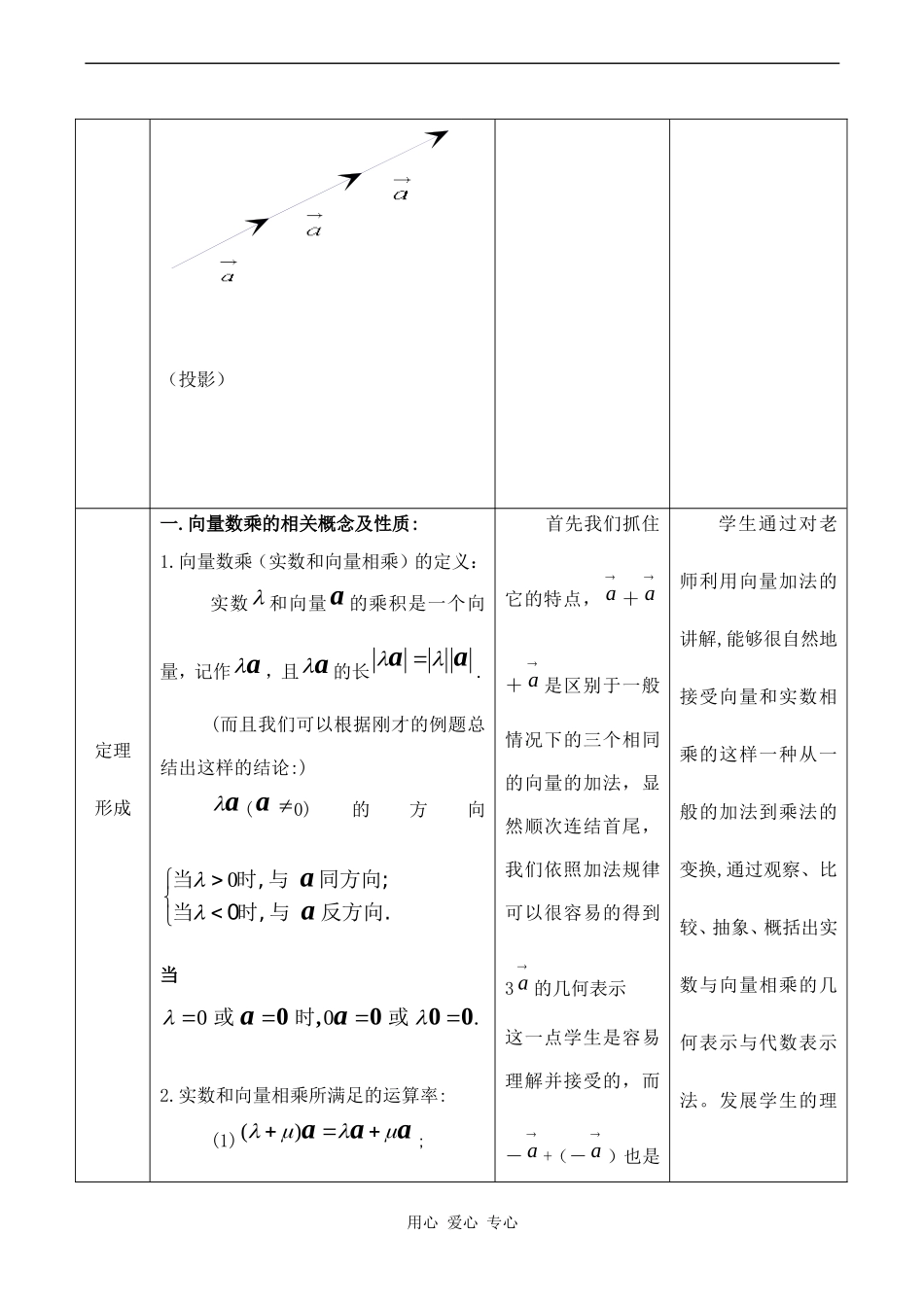 高中数学 2.2.3《向量的数乘运算及其几何意义》教案人教版必修4_第3页