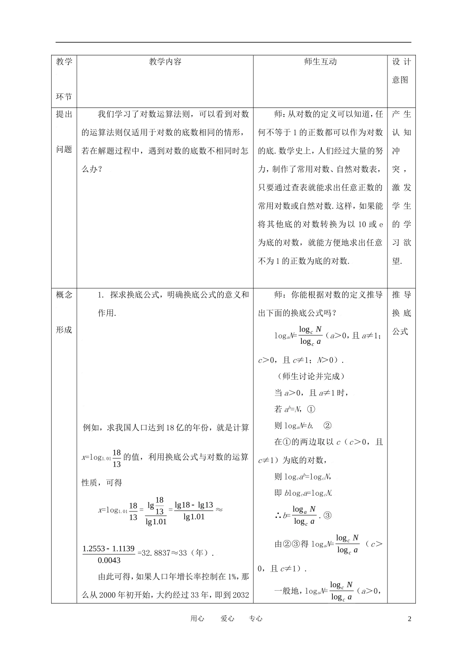 高中数学 2.2.1对数与对数运算（三）全册精品教案 新人教A版必修1_第2页