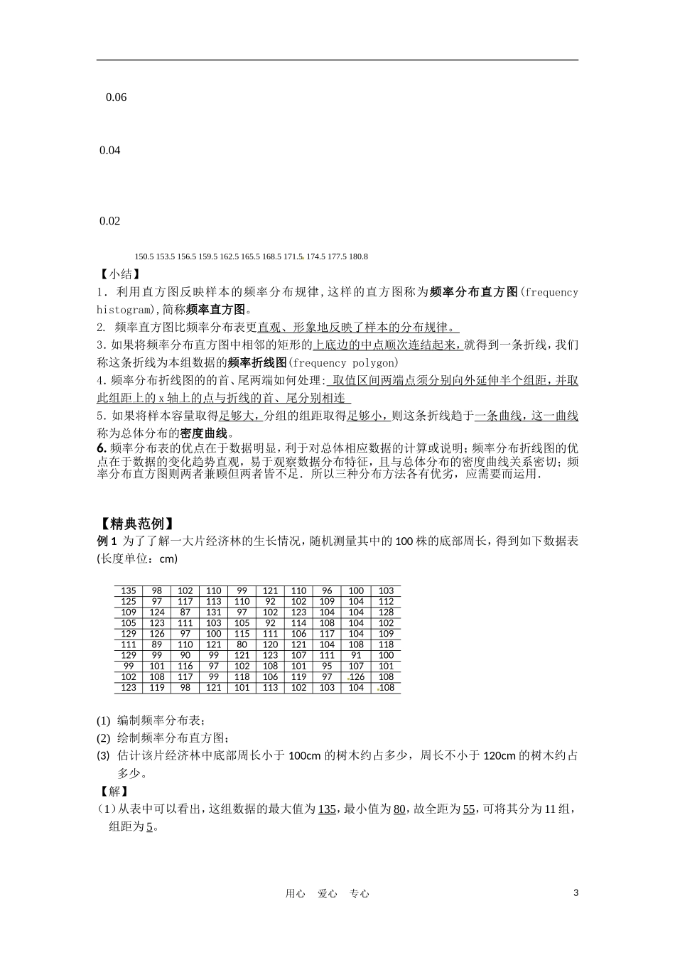高中数学 2.2 总体分布的估计第2课时教案 苏教版必修3_第3页