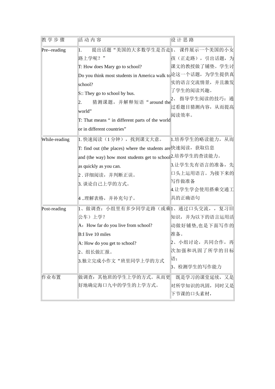 八年级英语上册 说课稿How do you get to school 人教新目标版_第3页