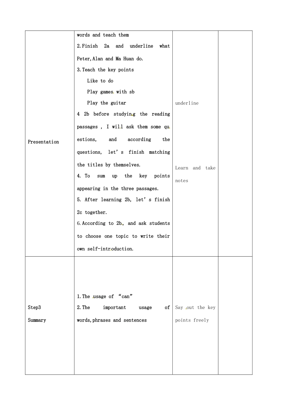 七年级英语下册《Unit 1 Can you play the guitar Section A（2a-2c）》教学设计 （新版）人教新目标版-（新版）人教新目标版初中七年级下册英语教案_第2页