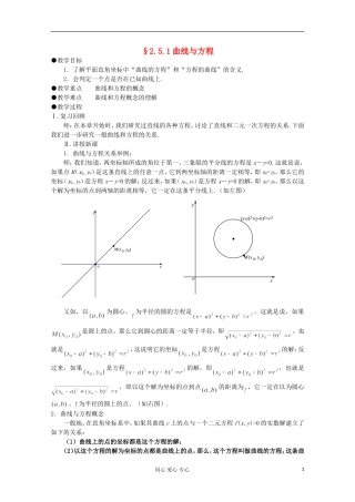 高中数学 2.1《曲线与方程》教案一 新人教A版选修2-1