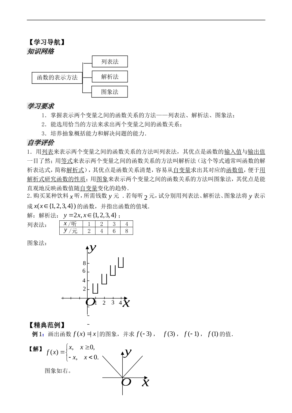 高中数学 2.1《函数的概念和图象（3）》教案苏教版必修1_第2页