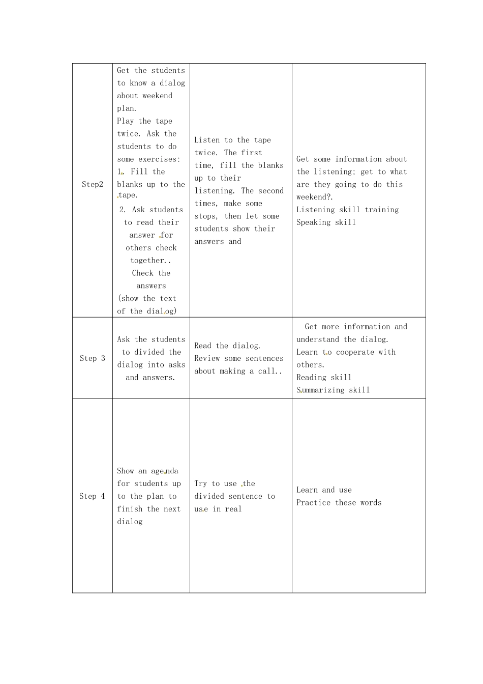 八年级英语上册 Unit 1 Free Time Lesson 4 We are doing something fun this weekend教案北师大版_第3页