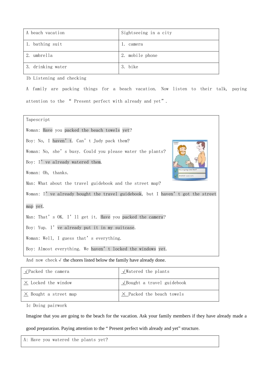 九年级英语Unit14 Have you packed yet教案_第2页