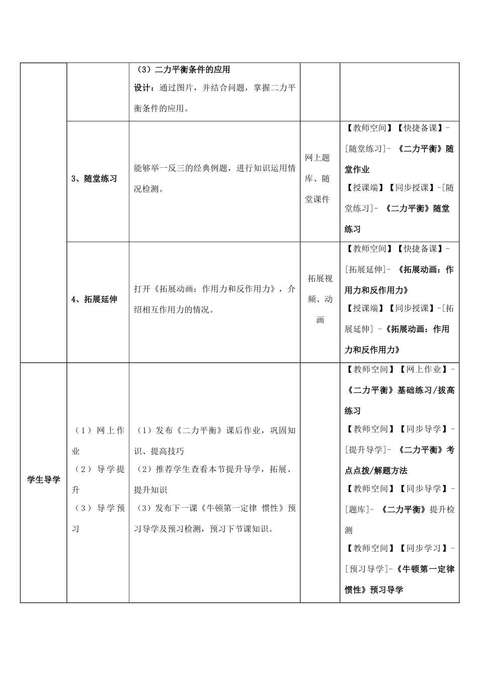 八年级物理下册 第六章 第5节《二力平衡》教学应用指导 （新版）鲁教版_第2页