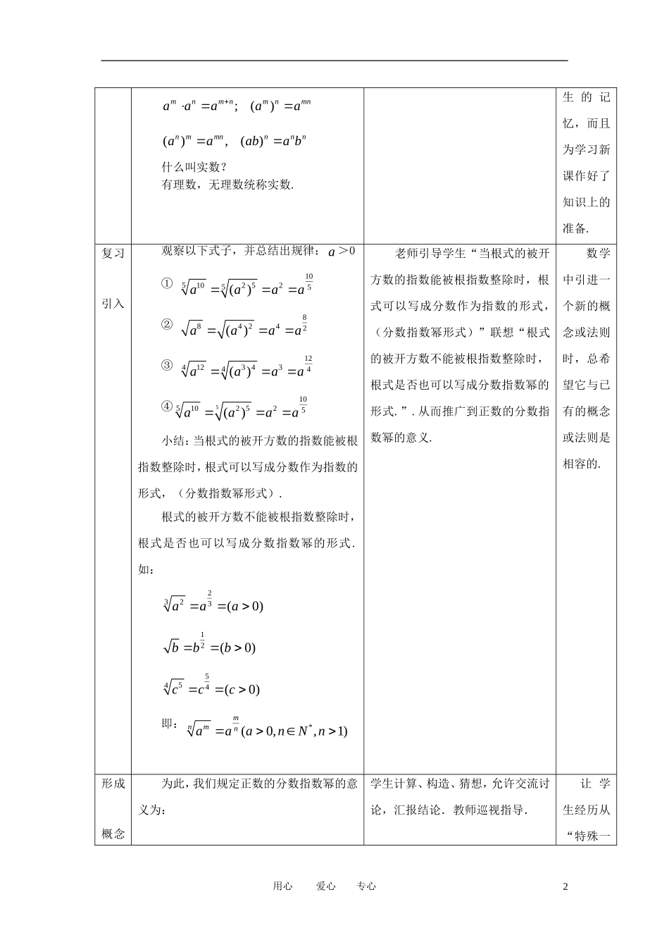 高中数学 2.1.1指数与指数幂的运算（二）全册精品教案 新人教A版必修1_第2页
