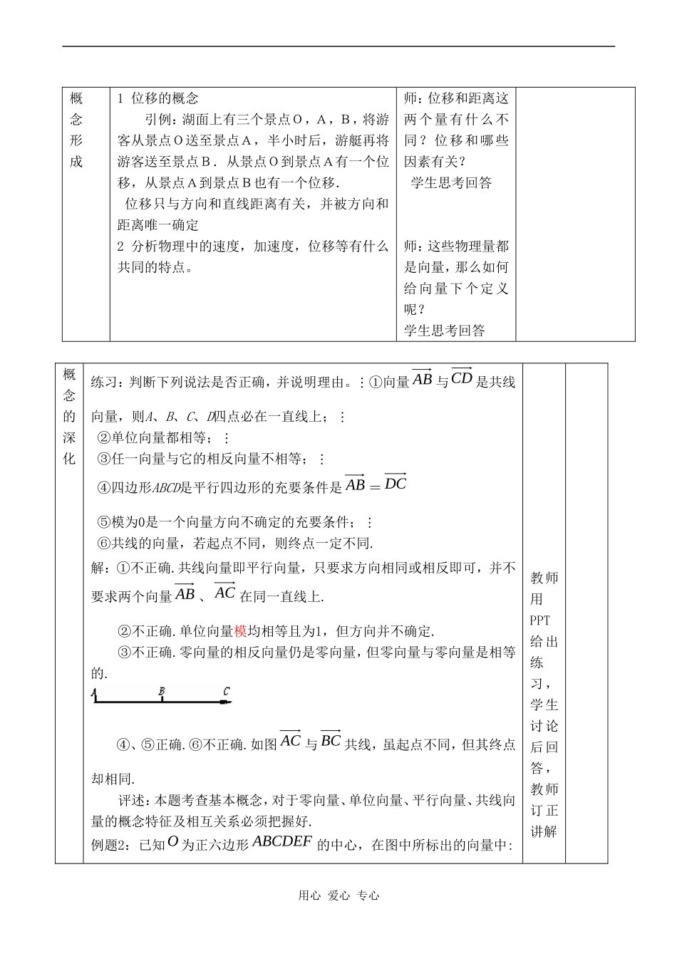 高中数学 2.1.1《向量的物理背景与概念（一）》教案人教版必修4_第2页