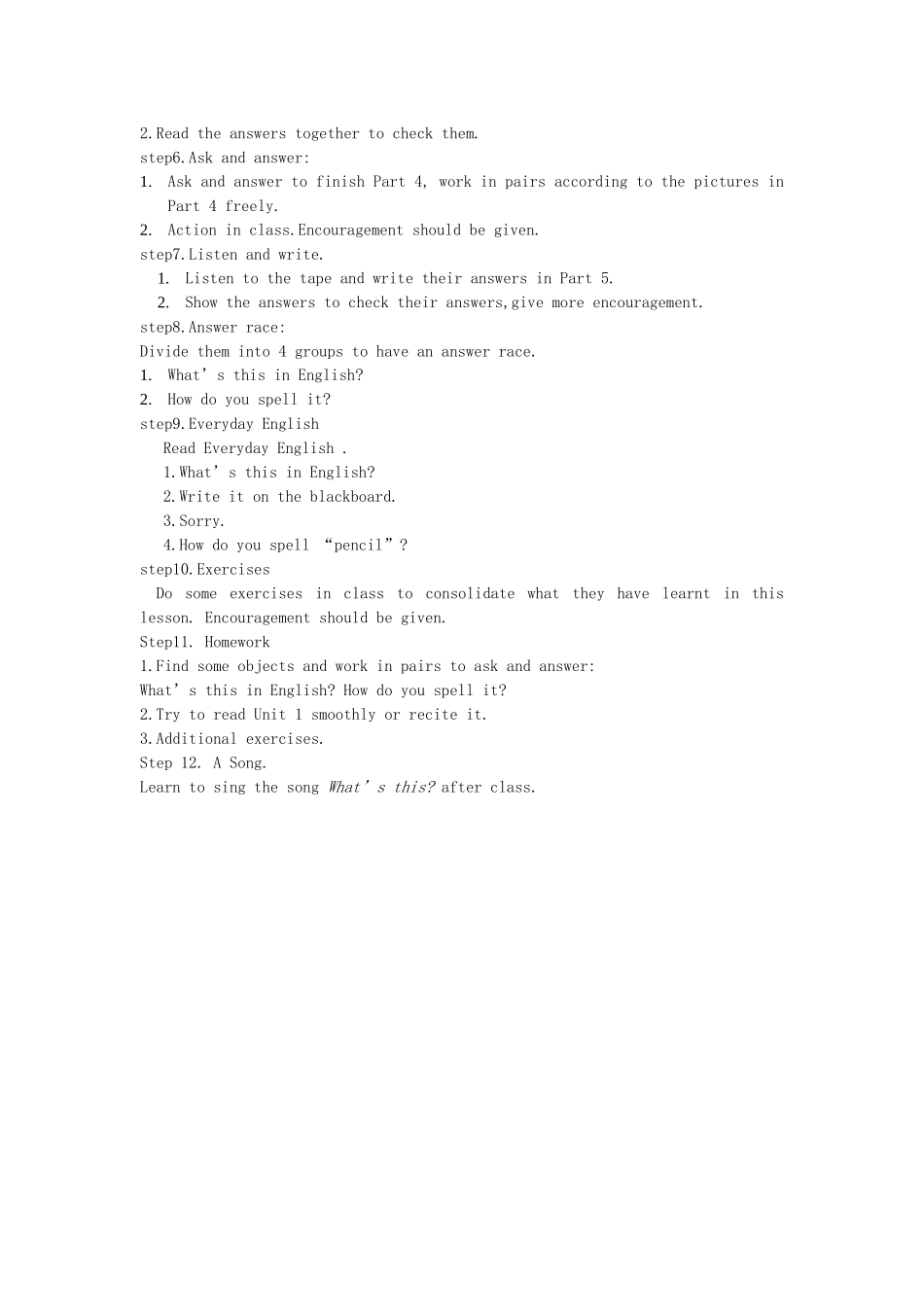 七年级英语上册 Starter Module 3 My English book Unit 1 What’s this in English教案 （新版）外研版-（新版）外研版初中七年级上册英语教案_第2页