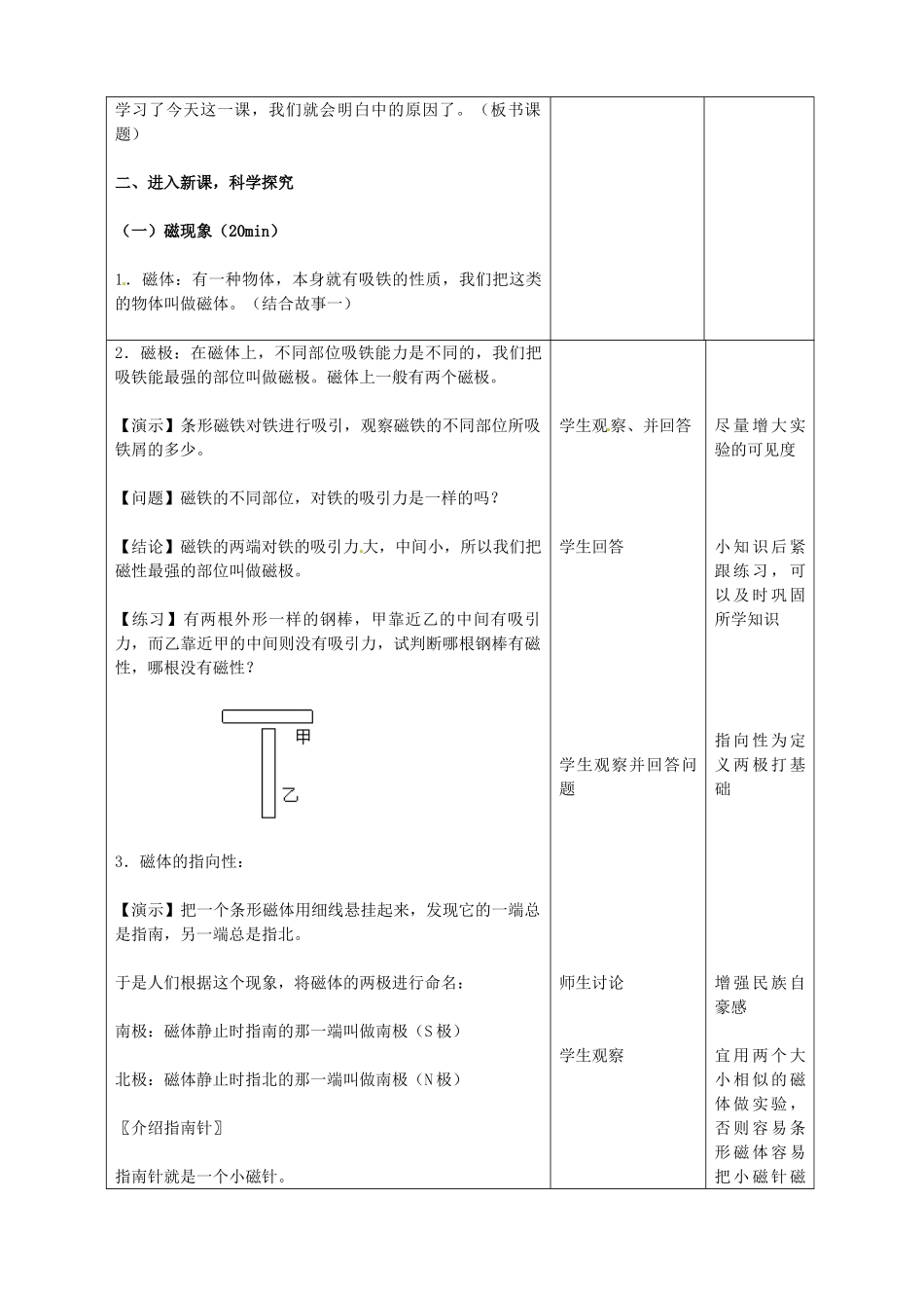 吉林省四平市第十七中学九年级物理全册《20.1 磁现象》教案1 （新版）新人教版_第2页