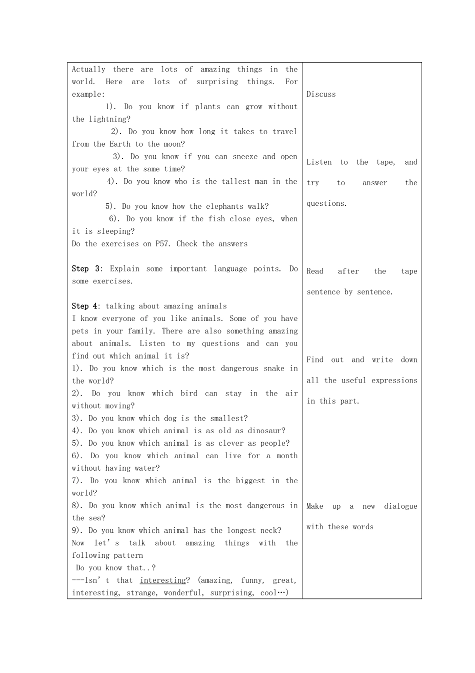 七年级英语下册 Unit_4_全套教案 译林牛津版_第2页