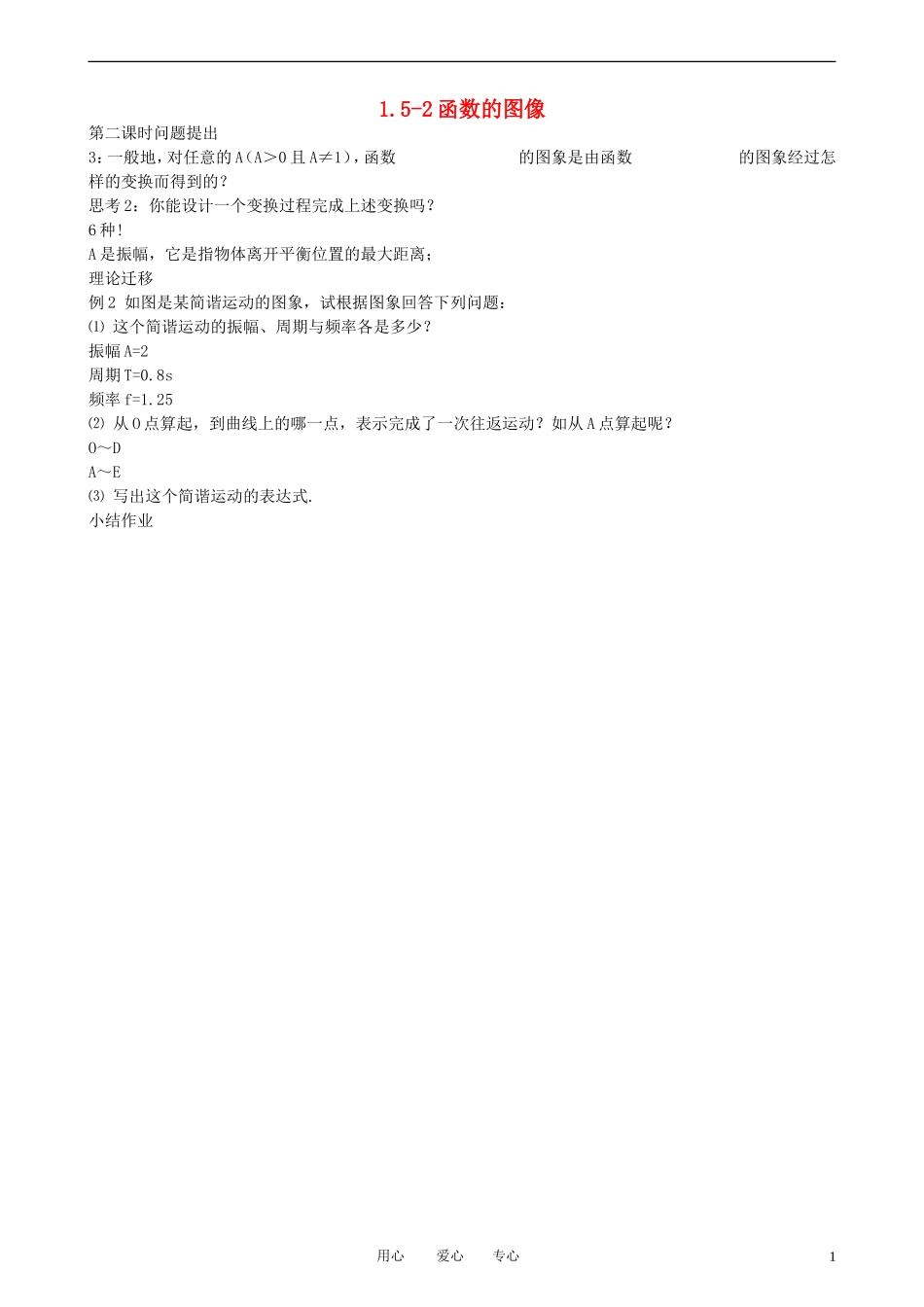 高中数学 1.5-2函数的图像教案 新人教A版必修3_第1页