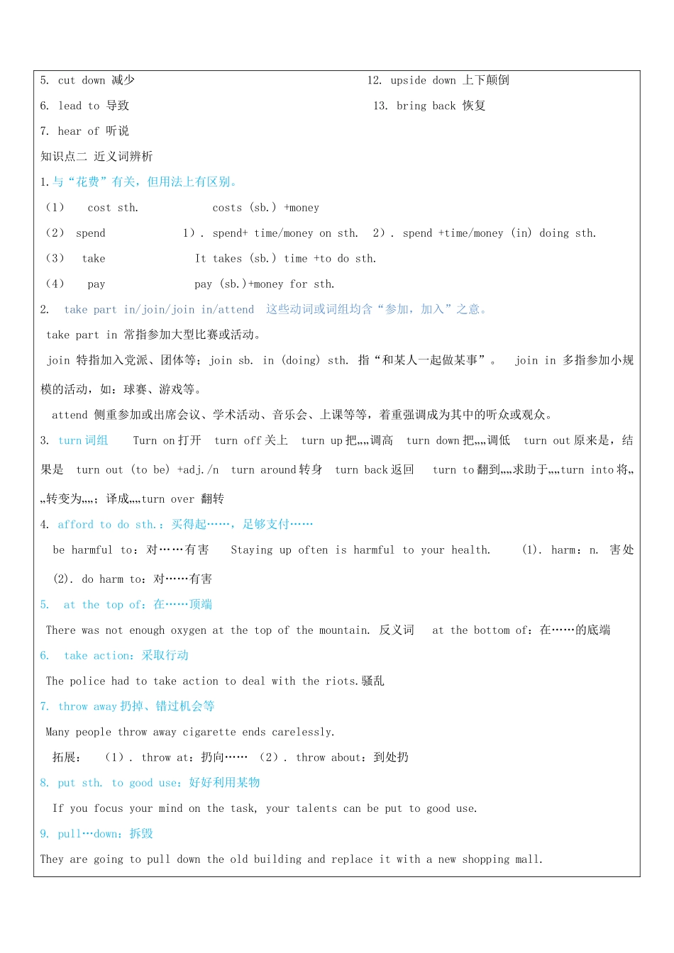 吉林省长春市九年级英语全册 教师辅导讲义 Unit 13 We’re trying to save the earth现在完成时 （新版）人教新目标版-（新版）人教新目标版初中九年级全册英语教案_第2页