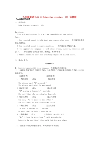 九年级英语Unit 6 Detective stories  (2) 译林版知识精讲