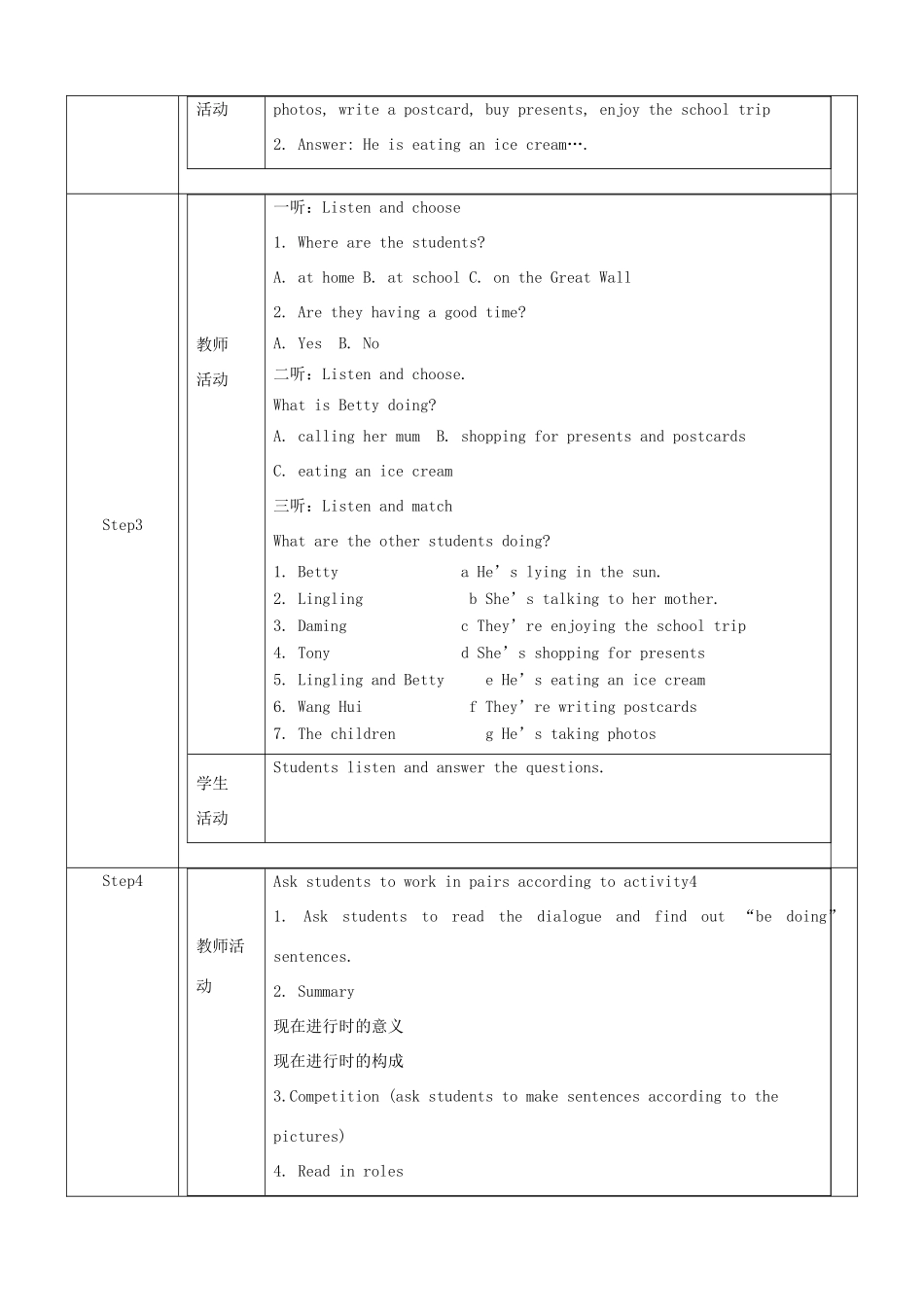 七年级英语上册 Module 9 People and places Unit 1 We're enjoying the school trip a lot教案 （新版）外研版-（新版）外研版初中七年级上册英语教案_第2页
