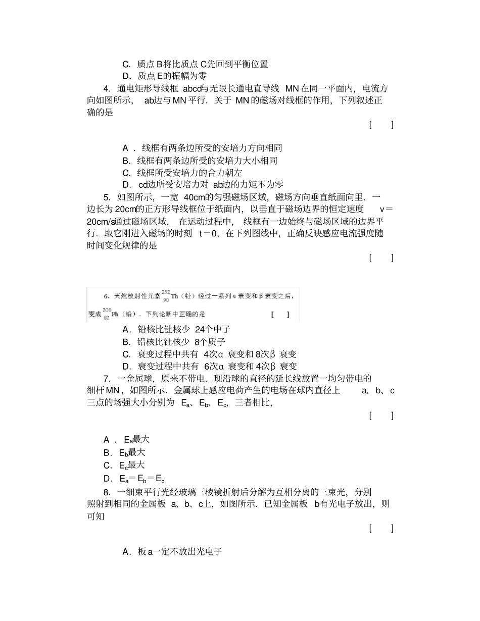 2015年普通高等学校招生考试练习物理_第2页