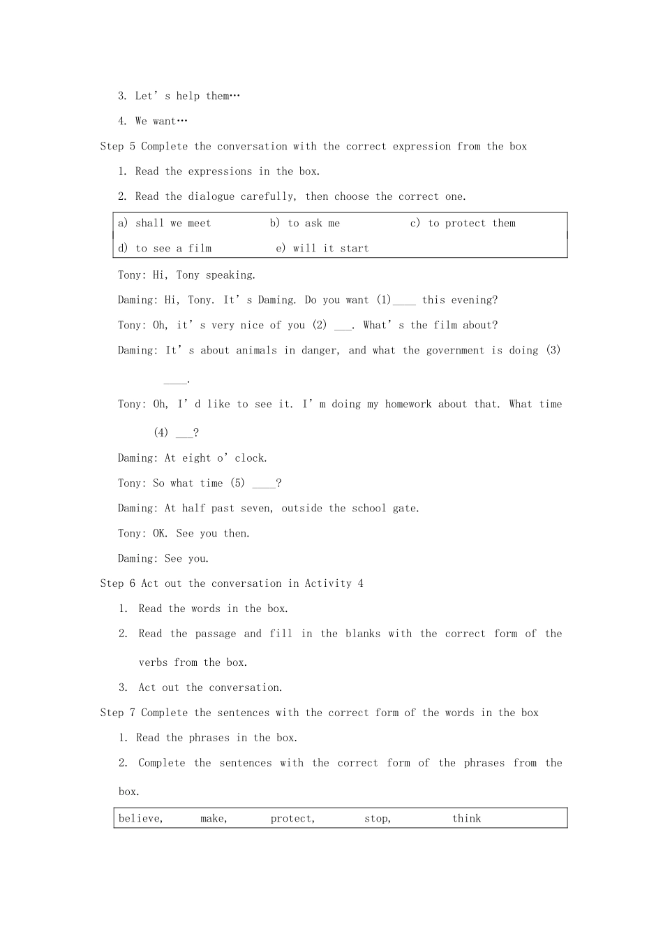 八年级英语上册 Module 6 Animals in danger Unit 3 Language in use教案 （新版）外研版-（新版）外研版初中八年级上册英语教案_第2页