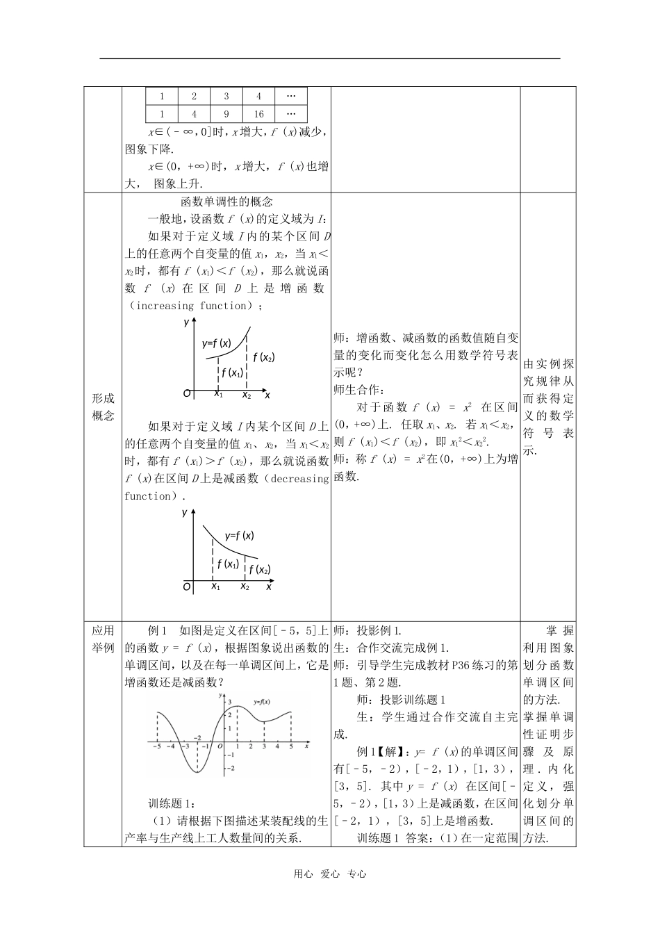 高中数学 1.3.1函数的单调性教案 新人教A版必修1_第2页