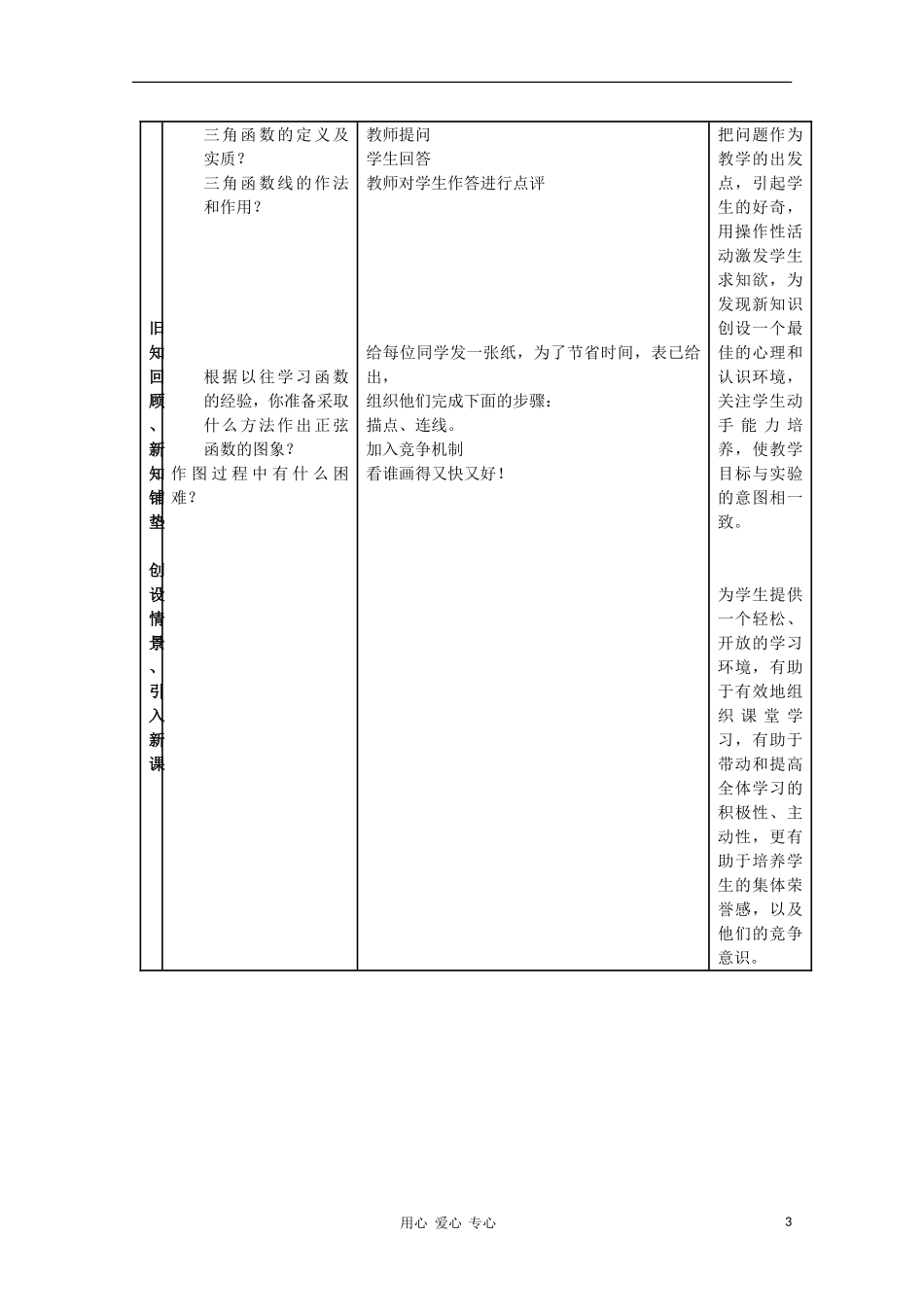 高中数学 1.3.1 正弦函数的图象与性质教学设计 新人教B版必修4_第3页