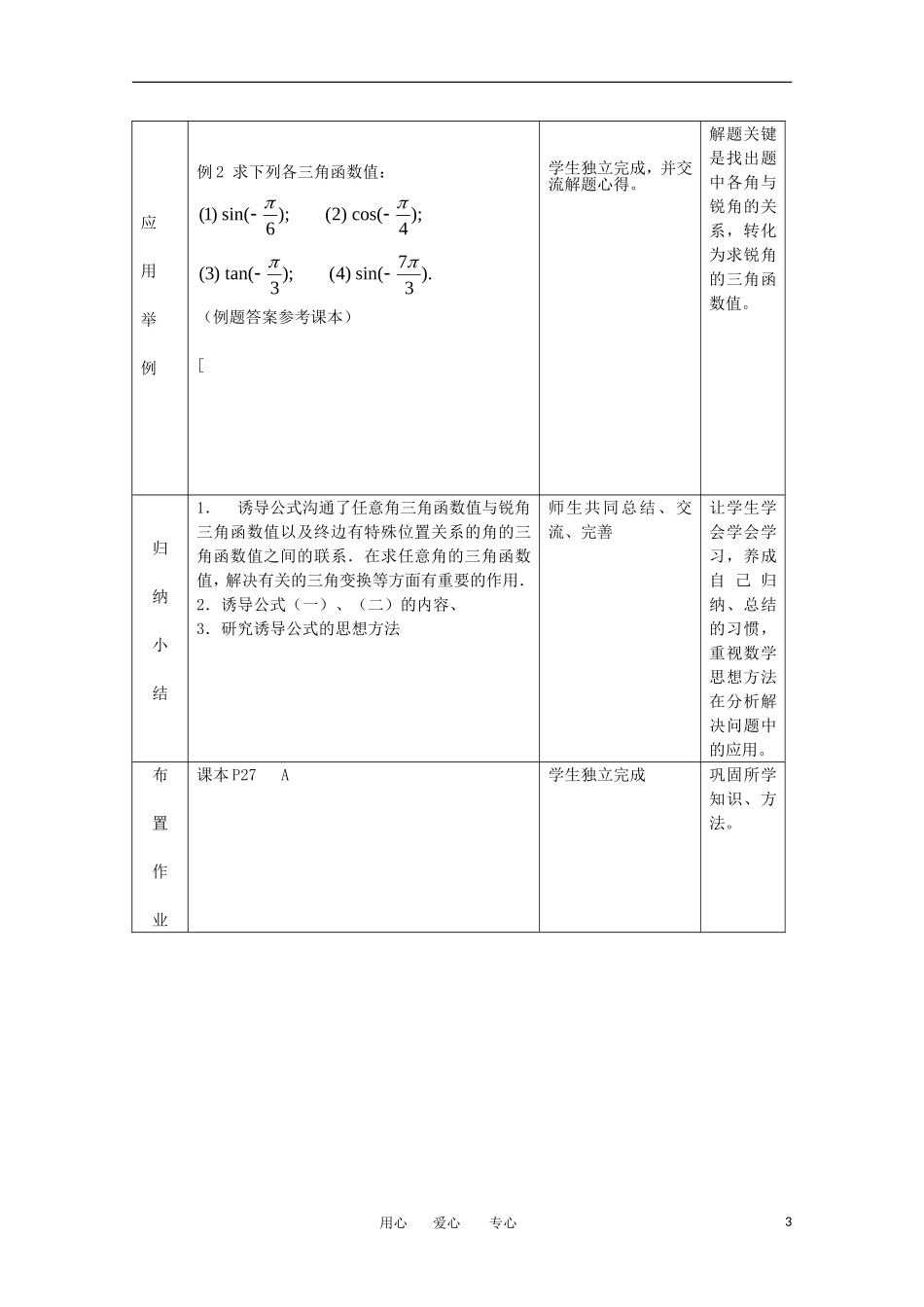 高中数学 1.2.4《诱导公式》教案6 新人教B版必修4_第3页