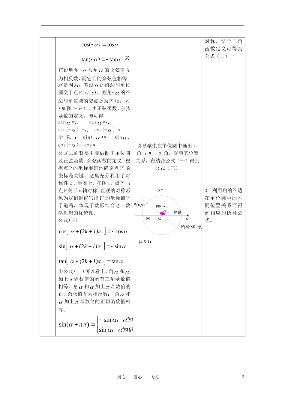 高中数学 1.2.4《诱导公式》教案5 新人教B版必修4_第2页