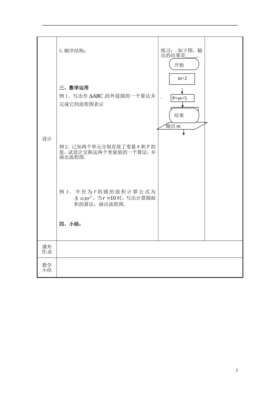 高中数学 1.2.1 第1课时 算法的顺序结构教案 苏教版必修3-苏教版高一必修3数学教案_第3页