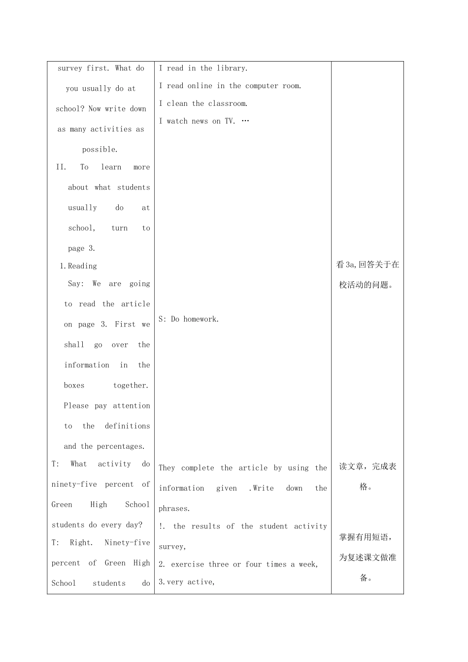 八年级英语上册 Unit 1How often do you exercise示范教案3 人教新目标版_第2页