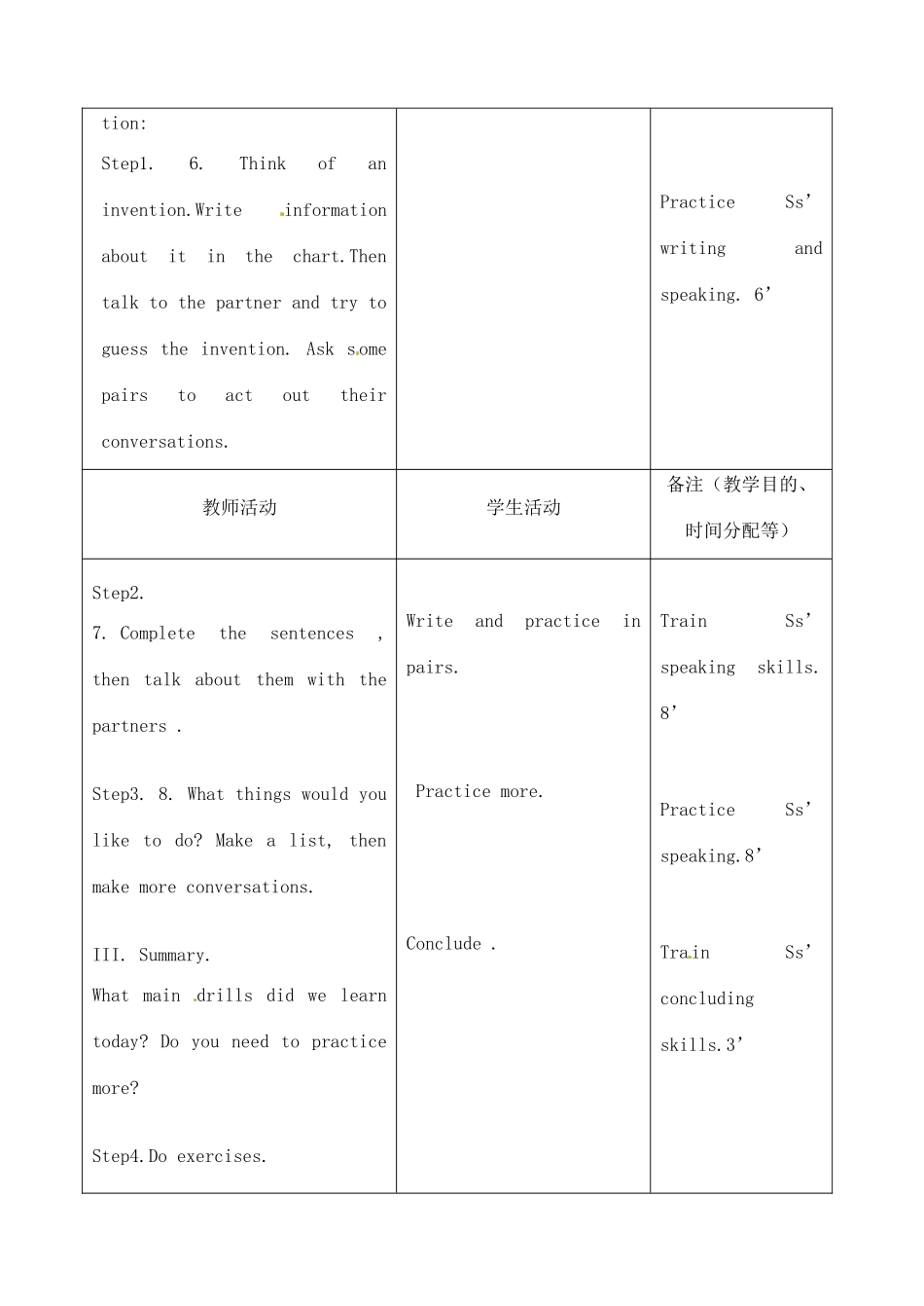 吉林省四平市第十七中学九年级英语全册《Review of Unit 6-10》（第1课时）教案 人教新目标版_第2页