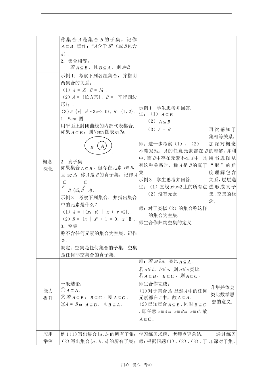 高中数学 1.1.2集合间的基本关系教案 新人教A版必修1_第2页