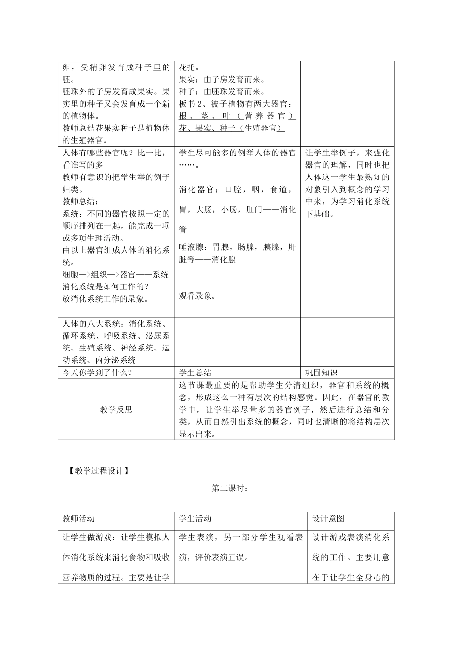 七年级科学上册《生物体的结构层次》教案6 浙教版_第2页