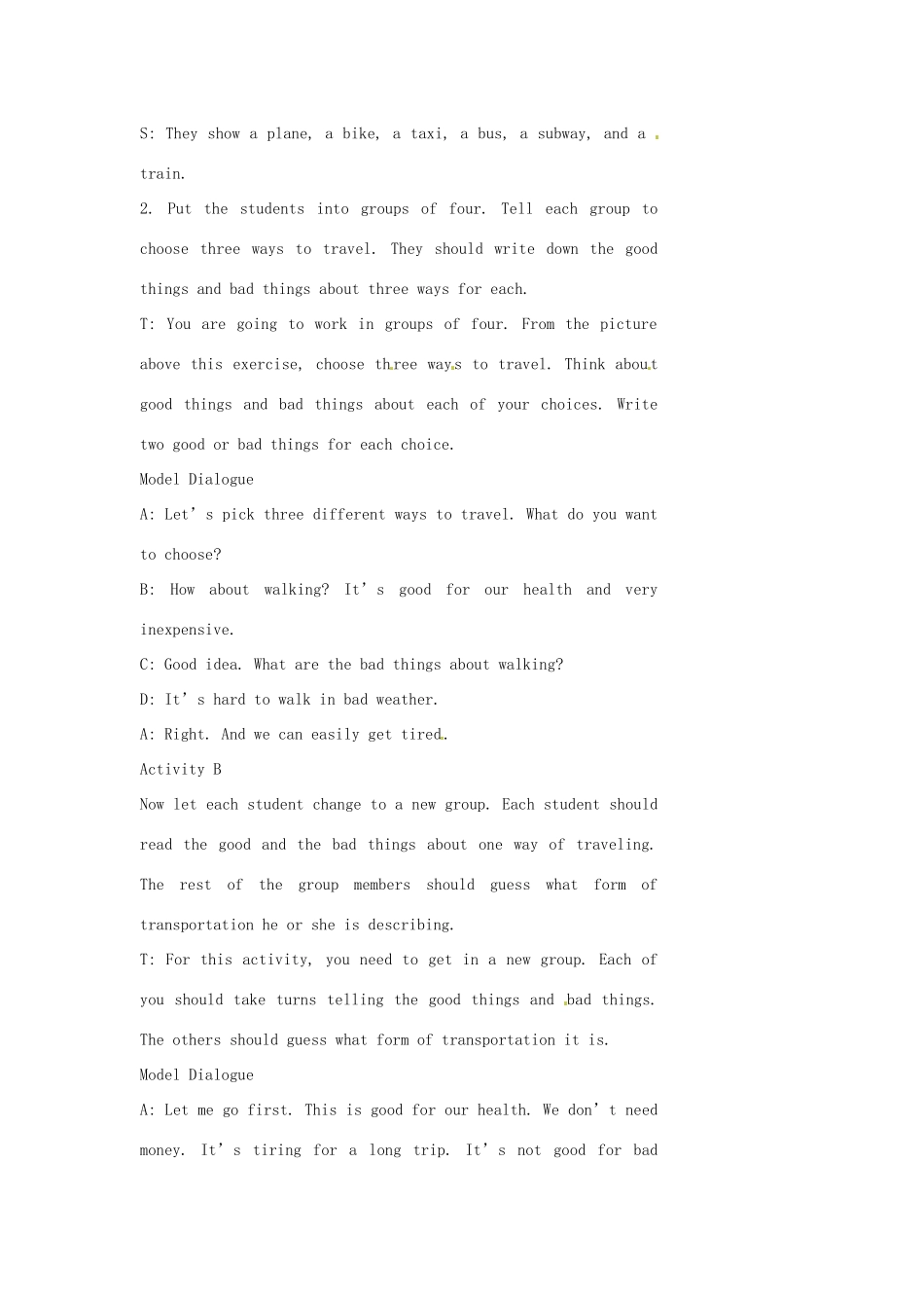 七年级英语下册 Unit 5 Cheap and Fun!Lesson 4教案 教科版_第3页