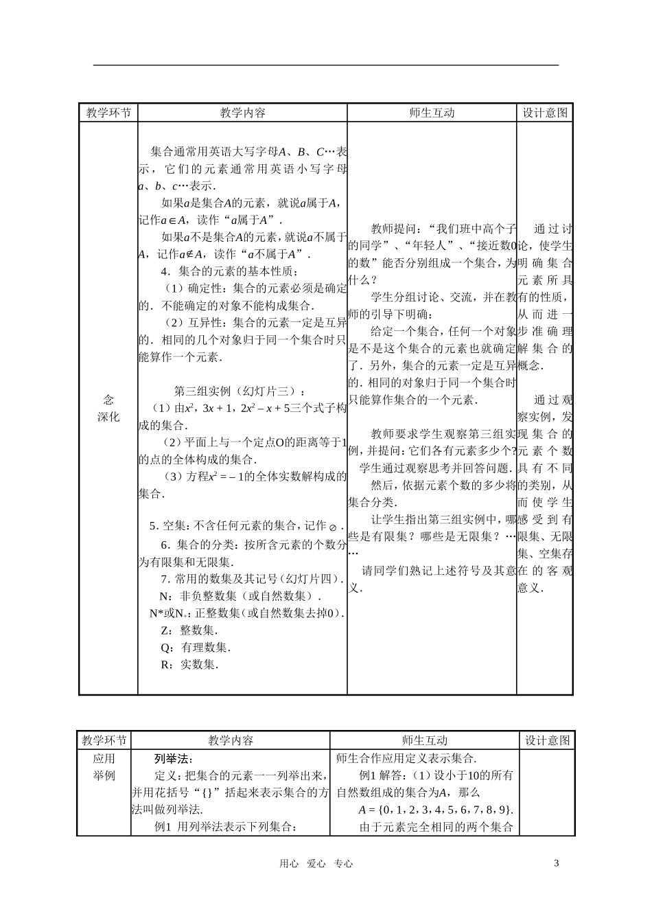 高中数学 1.1.1《集合的含义与表示》教案 新人教A版必修1_第3页