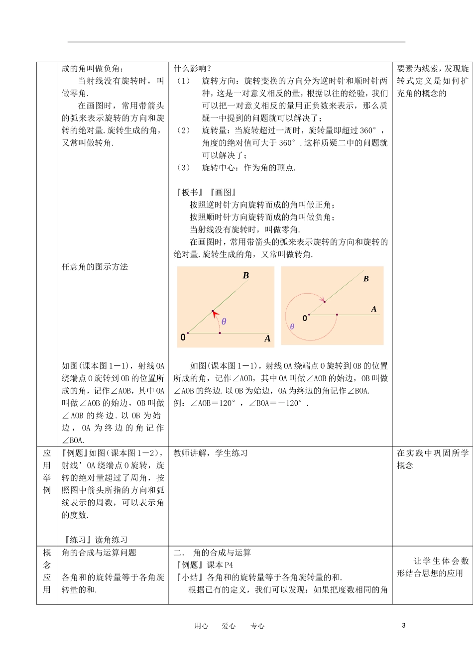 高中数学 1.1.1《角的概念的推广》教案1 新人教B版必修4_第3页
