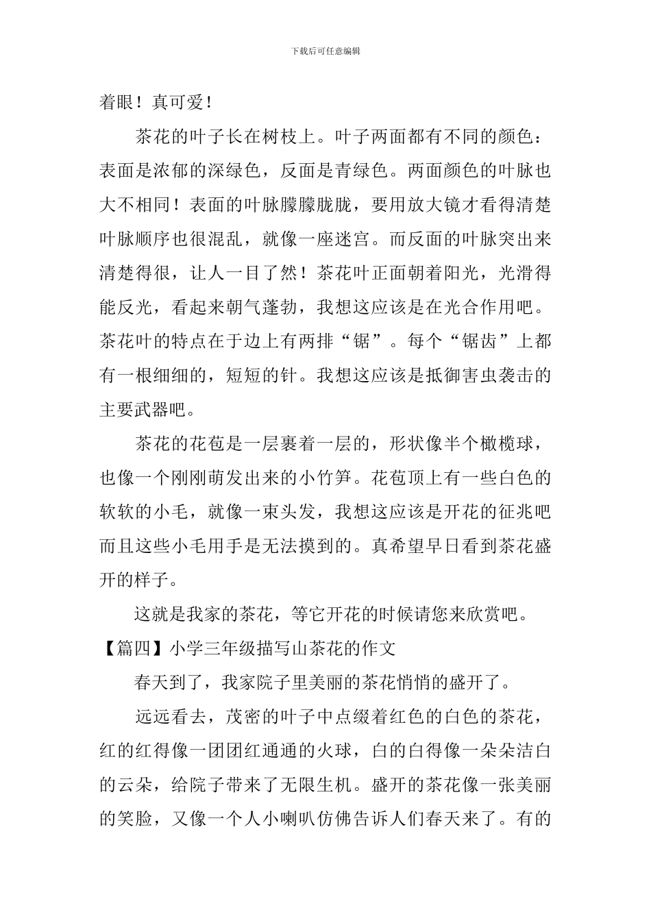 小学三年级描写山茶花的作文_第3页