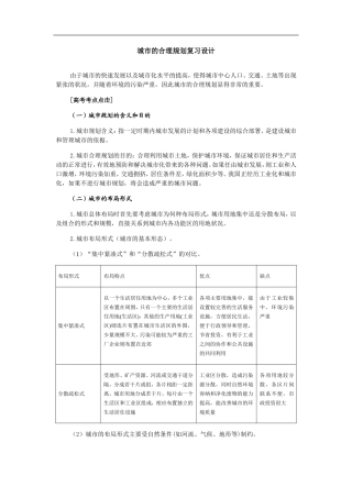 高中地理城市的合理规划复习设计