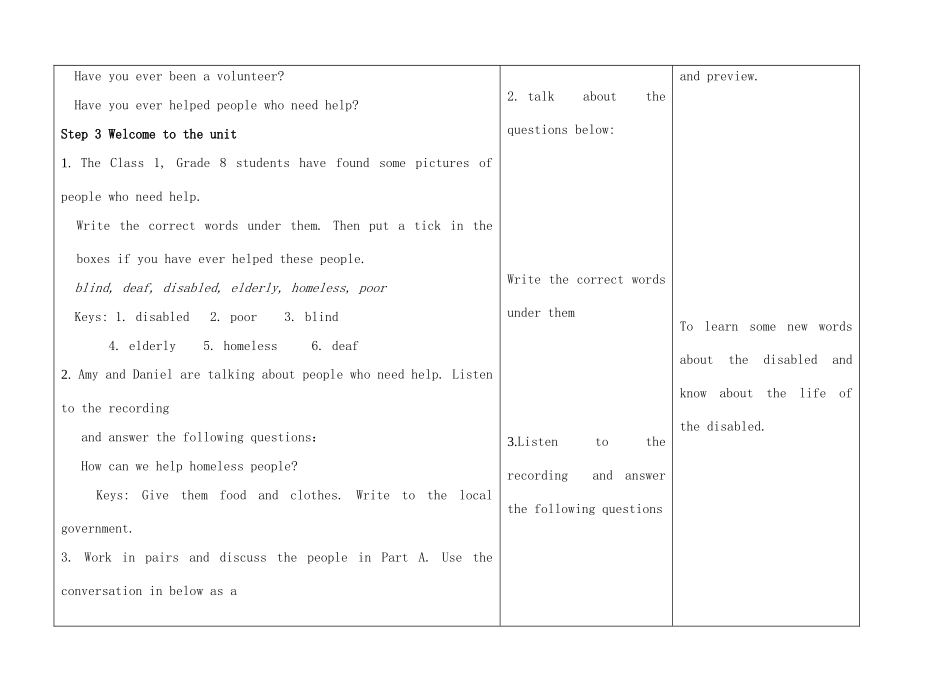 八年级英语下册 Unit 6 Sunshine for all Comic and strip﹠welcome to the unit教案 （新版）牛津版-（新版）牛津版初中八年级下册英语教案_第2页