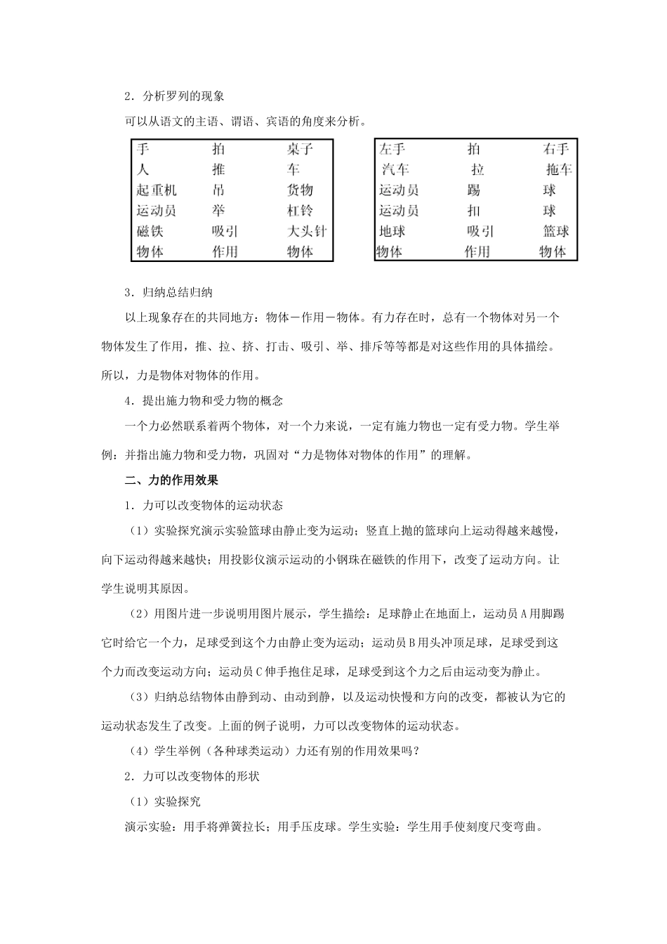 八年级物理下册 第七章 第1节《力》教案 （新版）新人教版_第3页