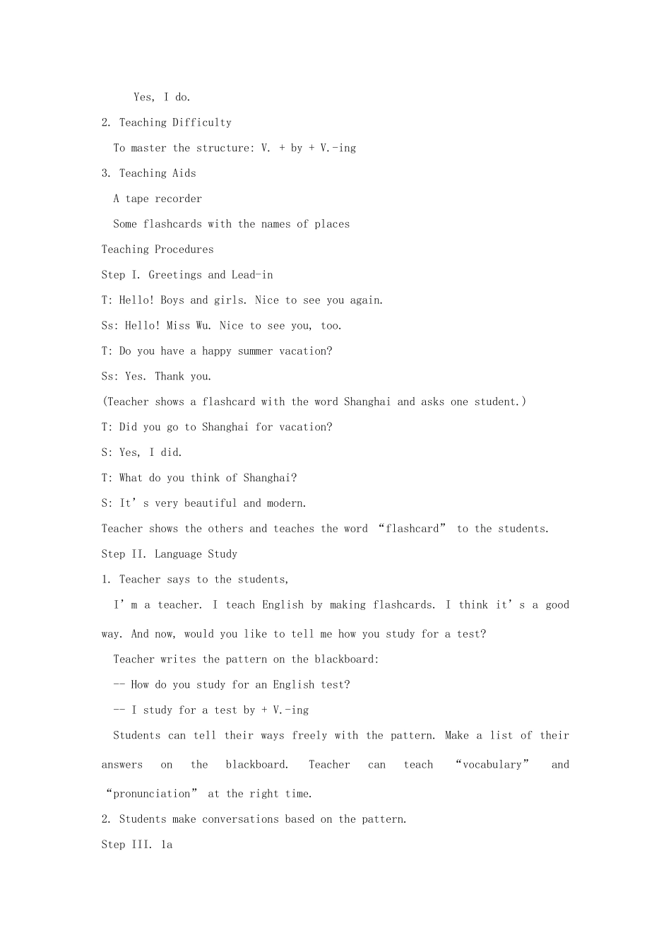 九年级英语上册 Unit 1《How do you study for a test》教案 人教新目标版_第2页