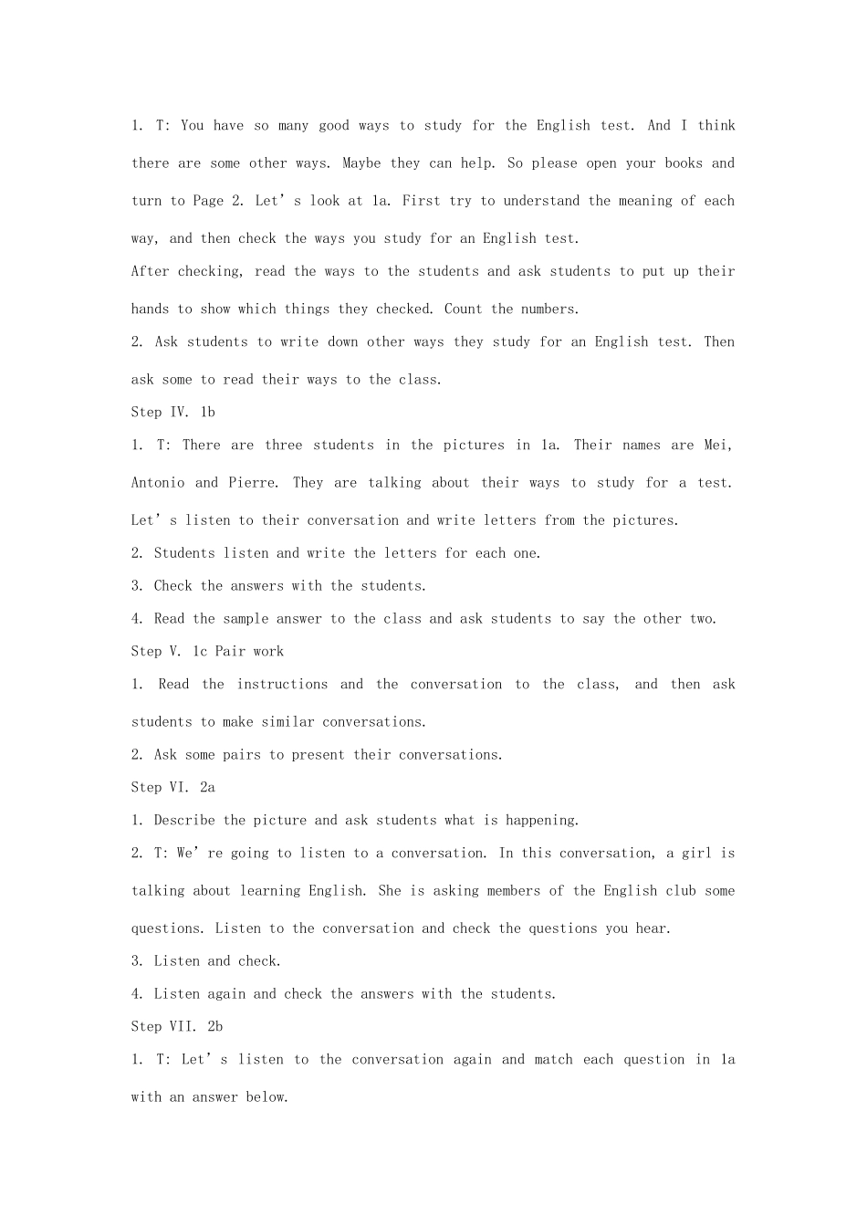 九年级英语上册 Unit 1《How do you study for a test》教案 人教新目标版_第3页
