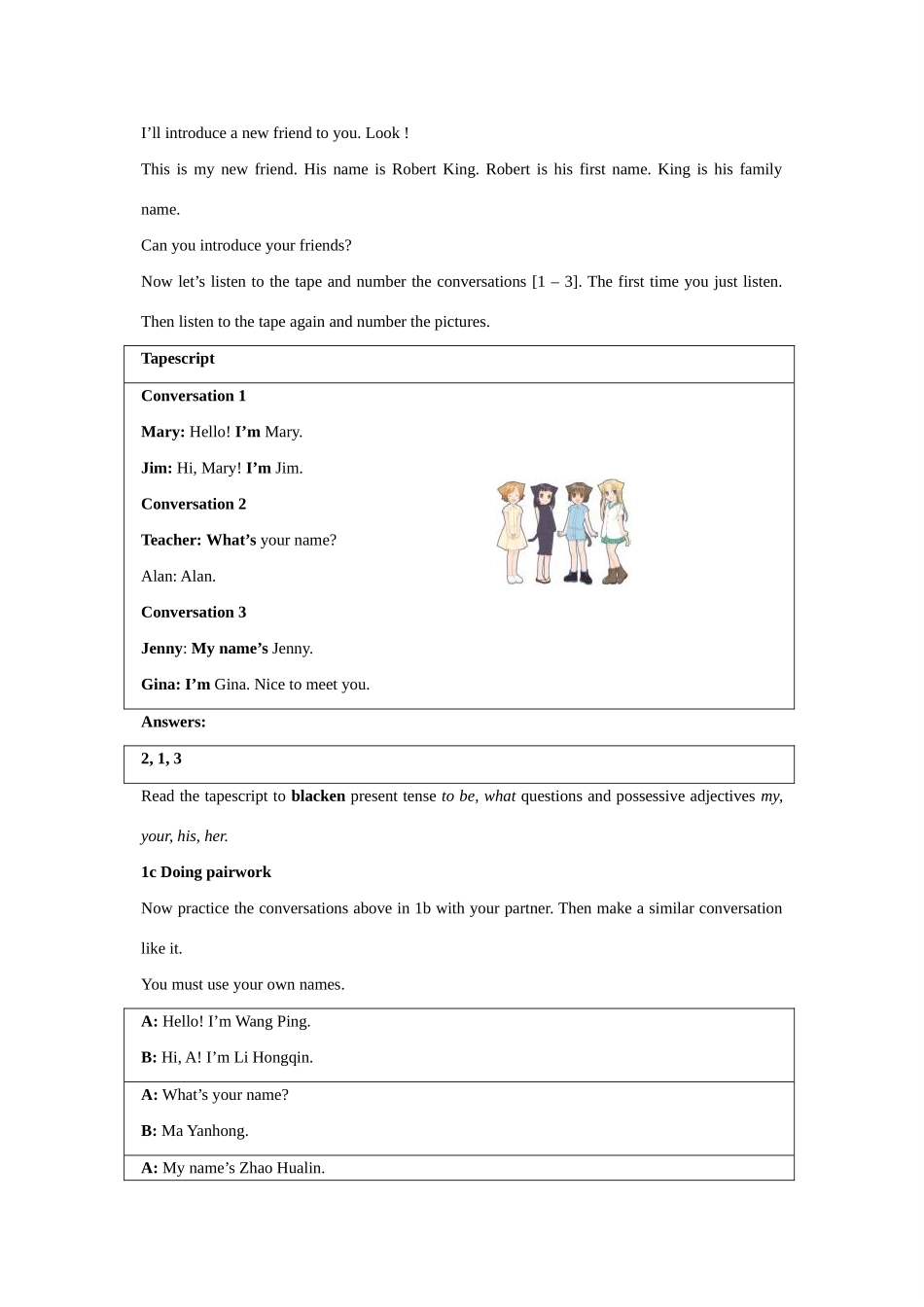 七年级英语Unit 1 My name is Gina教案人教版_第3页