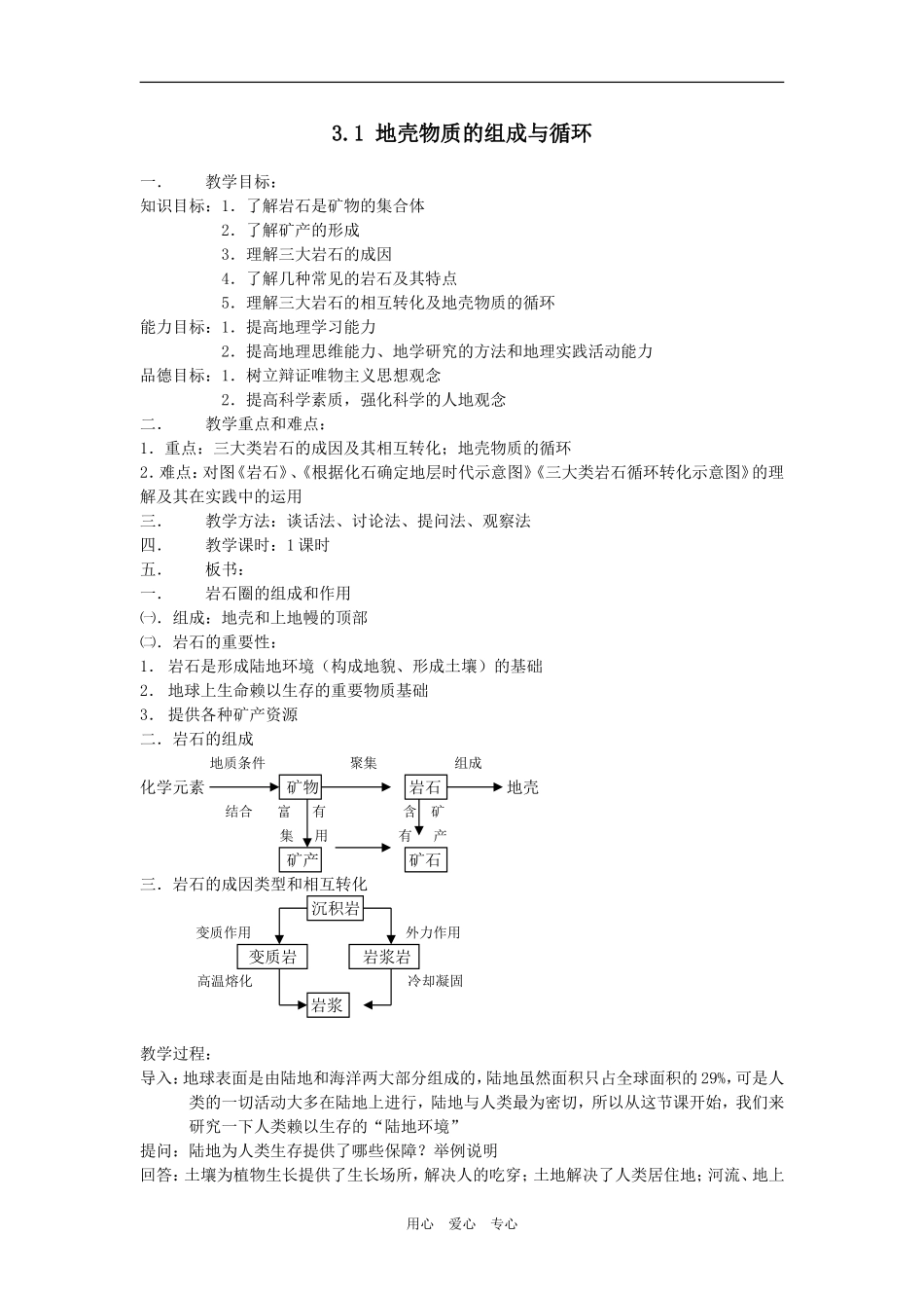 高中地理3.1 地壳物质的组成与循环_第1页