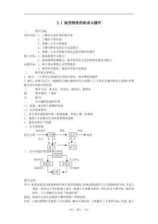 高中地理3.1 地壳物质的组成与循环