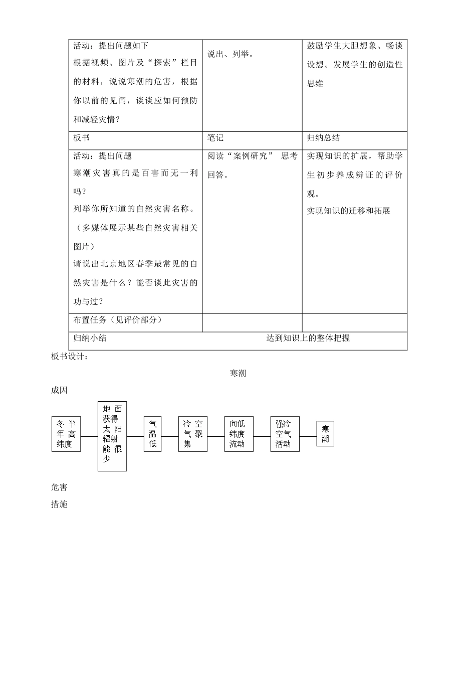 高中地理 第四章 自然环境对人类活动的影响 第三节 寒潮教学设计 中图版必修1-中图版高一必修1地理教案_第3页