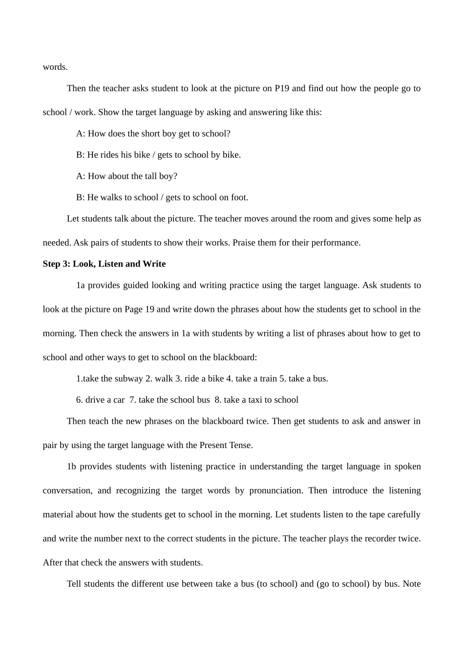 八年级英语Unit 4 How do you get to school？新人教版_第3页
