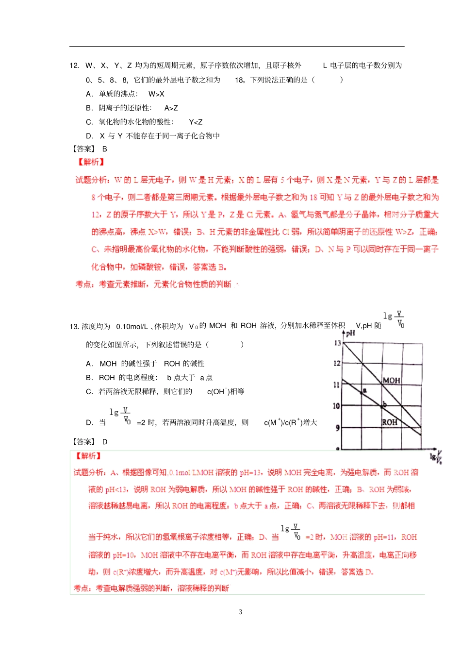 2015年高考化学全国卷试题及解析资料_第3页