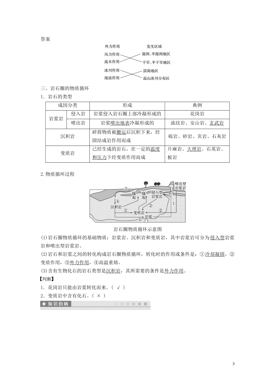 高中地理 第四章 地表形态的塑造 第一节 营造地表形态的力量教案（含解析）新人教版必修1-新人教版高一必修1地理教案_第3页