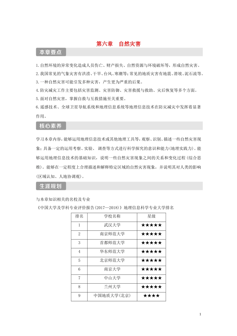 高中地理 第六章 自然灾害 第一节 气象灾害讲义 新人教版必修第一册-新人教版高一第一册地理教案_第1页