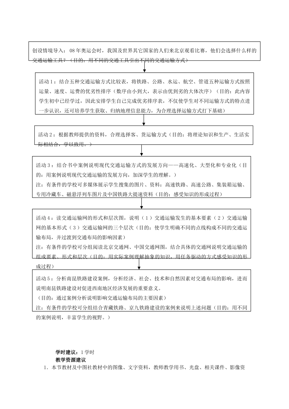 高中地理 第五章 交通运输布局及其影响 第1节 交通运输方式和布局教案 新人教版必修2-新人教版高一必修2地理教案_第2页