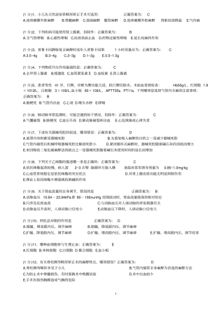 2015广东麻醉学住院医师规范化培训考试题库剖析