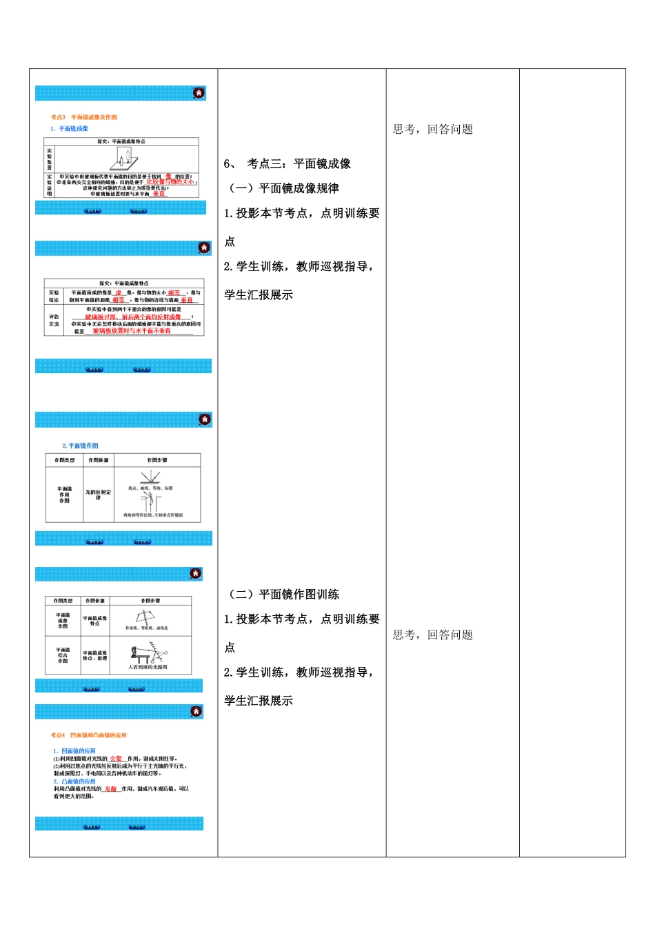 中考物理 光现象与透镜复习教案-人教版初中九年级全册物理教案_第3页